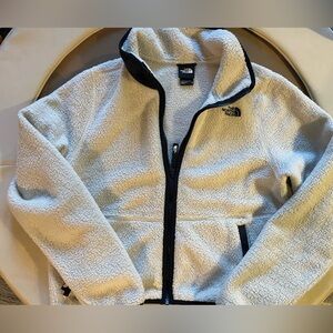 North face cream Sherpa zip up jacket